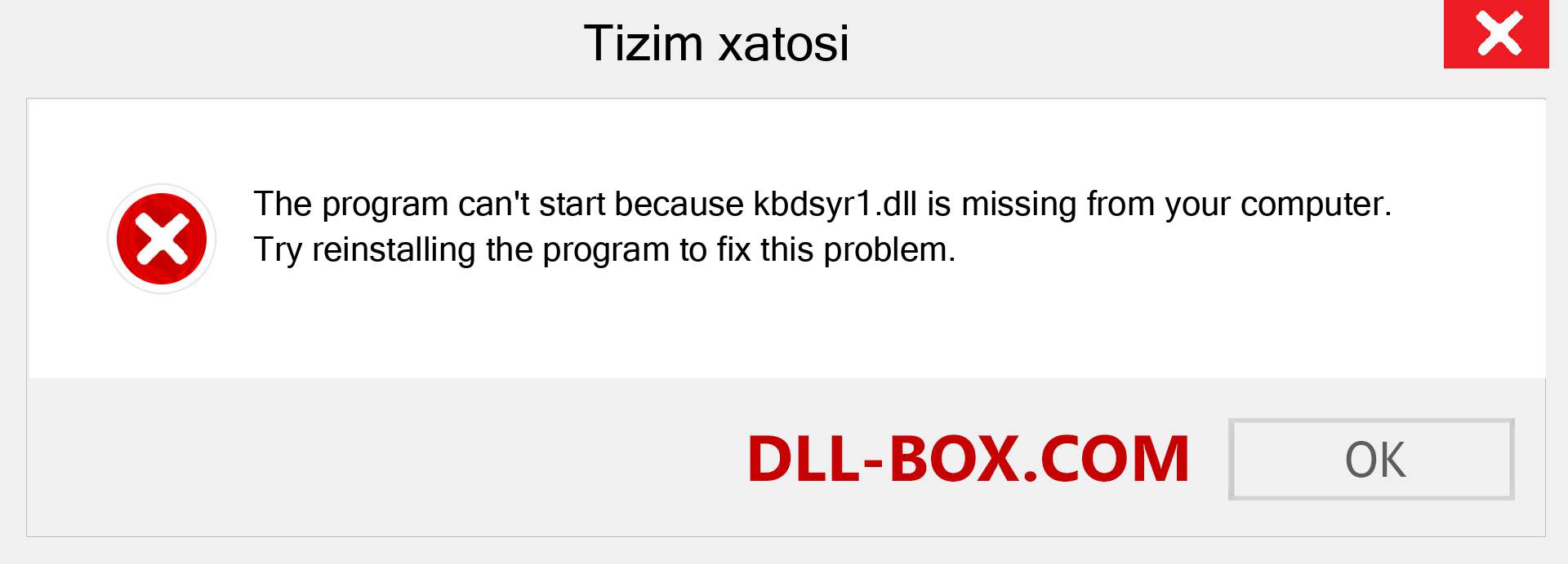 kbdsyr1.dll fayli yo'qolganmi?. Windows 7, 8, 10 uchun yuklab olish - Windowsda kbdsyr1 dll etishmayotgan xatoni tuzating, rasmlar, rasmlar